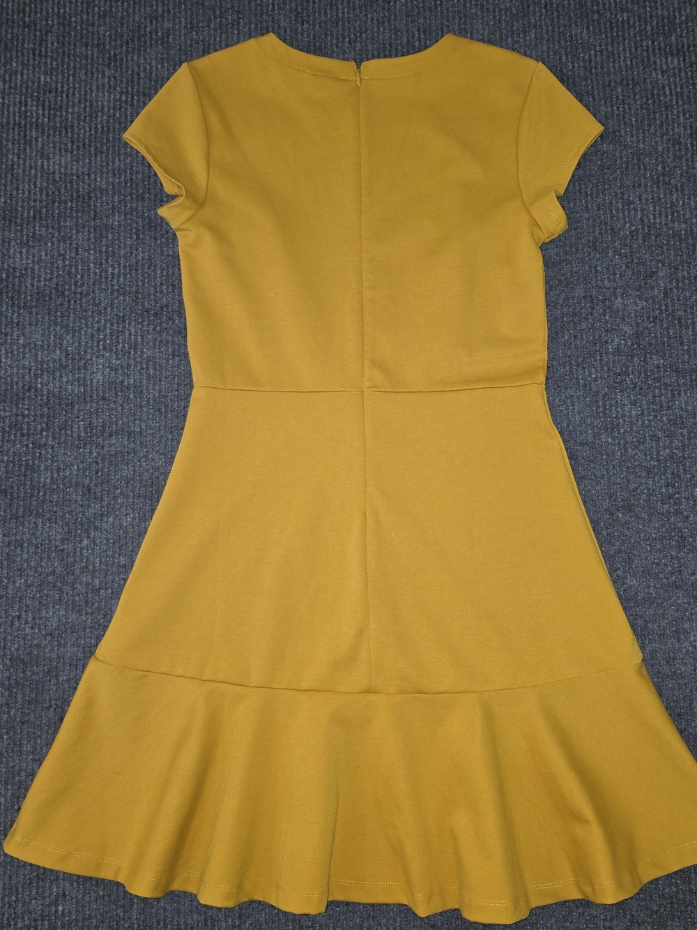 GAP Mustard Yellow Fit & Flare Mini Dress - Picture 3 of 4
